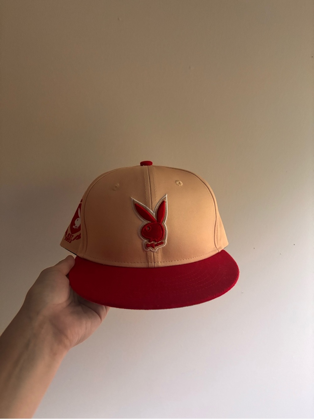 PLAYBOY Red and Cream Hat